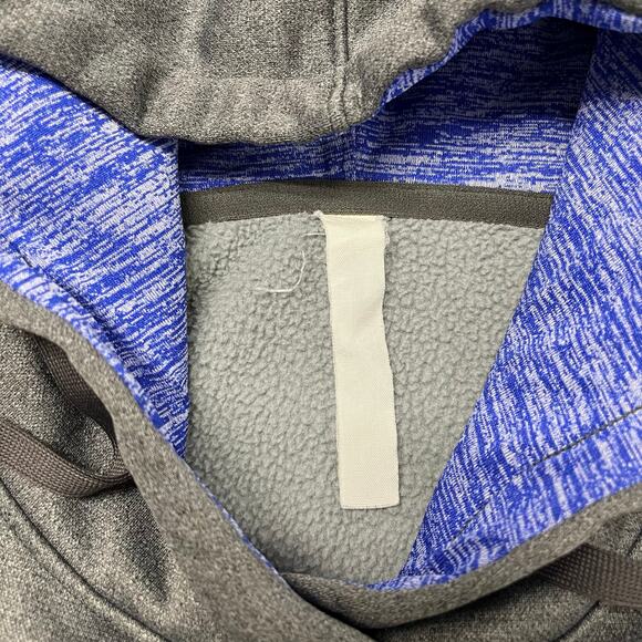 Under Armour Gray Blue Mens L Big Logo Storm Fleece Cold Gear Pullover Hoodie - Picture 4 of 7